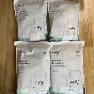 Lot of 4 Motif Medical: Breastmilk Storage Bags 8 oz Single Use Bags (400 Count)
